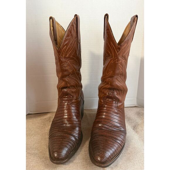 Cedillo GCA Teju Lizard Cowboy Boots Men\'s 9D Brown Exotic Western Mexico main image 10
